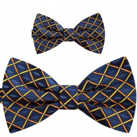 Papioane tată fiu, indigo cu model abstract portocaliu